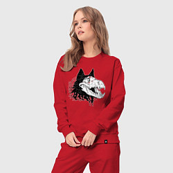 Костюм хлопковый женский Fashionable avant-garde wolf, цвет: красный — фото 2