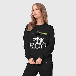 Костюм хлопковый женский PINK FLOYD LOGO ПИНК ФЛОЙД, цвет: черный — фото 2