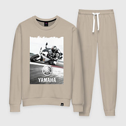 Костюм хлопковый женский YAMAHA на вираже, цвет: миндальный