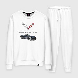 Костюм хлопковый женский Chevrolet Corvette, цвет: белый
