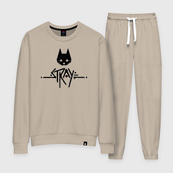 Костюм хлопковый женский Stray: Black Logo, цвет: миндальный