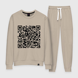 Костюм хлопковый женский QR-код Скала Джонсон, цвет: миндальный