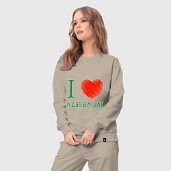 Костюм хлопковый женский Love Azerbaijan, цвет: миндальный — фото 2