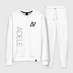 Костюм хлопковый женский Адель логотип с надписью, цвет: белый