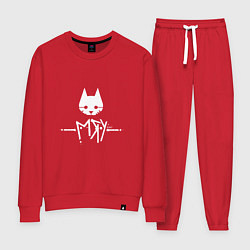 Костюм хлопковый женский Stray: Мяу, цвет: красный