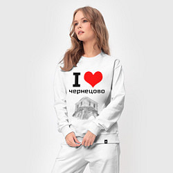 Костюм хлопковый женский I LOVE ЧЕРНЕЦОВО, цвет: белый — фото 2