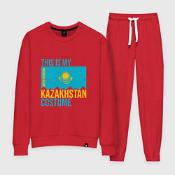 Костюм хлопковый женский Казахстанскйи костюм, цвет: красный