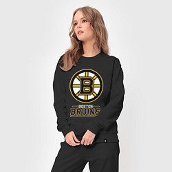 Костюм хлопковый женский Boston Bruins , Бостон Брюинз, цвет: черный — фото 2