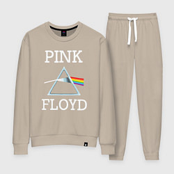 Костюм хлопковый женский PINK FLOYD - ПИНК ФЛОЙД ЛОГОТИП, цвет: миндальный