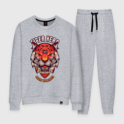 Костюм хлопковый женский Тигр робот, цвет: меланж