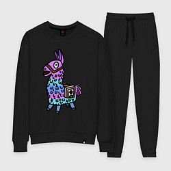 Костюм хлопковый женский Фортнайт Лама Fortnite Lama, цвет: черный