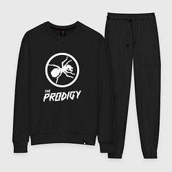 Костюм хлопковый женский Prodigy логотип, цвет: черный