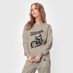 Костюм хлопковый женский Motorcycle Cool rider, цвет: миндальный — фото 2