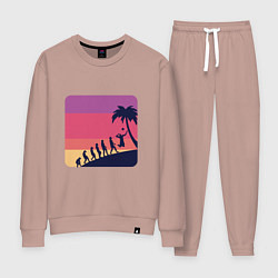 Костюм хлопковый женский Summer - Volleyball, цвет: пыльно-розовый