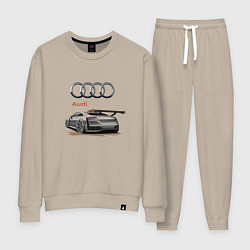 Костюм хлопковый женский Audi Racing team, цвет: миндальный