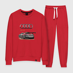 Костюм хлопковый женский Audi Racing team, цвет: красный
