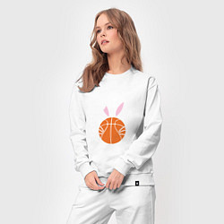 Костюм хлопковый женский Basketball Bunny, цвет: белый — фото 2