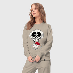 Костюм хлопковый женский Smile Hype Skull, цвет: миндальный — фото 2