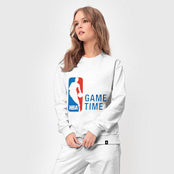 Костюм хлопковый женский NBA Game Time, цвет: белый — фото 2