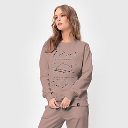Костюм хлопковый женский КОТ МЕМ ПРОГРАММИСТ КЛАЦ КЛАЦ, цвет: пыльно-розовый — фото 2