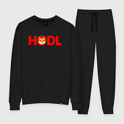 Костюм хлопковый женский HODL Shiba, цвет: черный