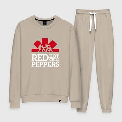 Костюм хлопковый женский RHCP Logo Red Hot Chili Peppers Logo, цвет: миндальный