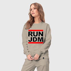Костюм хлопковый женский Run JDM Japan, цвет: миндальный — фото 2