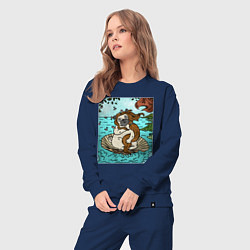 Костюм хлопковый женский Рождение мопса, цвет: тёмно-синий — фото 2