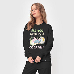 Костюм хлопковый женский All you need is cocktail, цвет: черный — фото 2