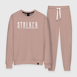 Костюм хлопковый женский S T A L K E R - Logo, цвет: пыльно-розовый