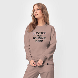 Костюм хлопковый женский Справедливость для Джонни Деппа, цвет: пыльно-розовый — фото 2