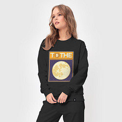 Костюм хлопковый женский Биткоин до Луны Bitcoint to the Moon, цвет: черный — фото 2