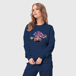 Костюм хлопковый женский Poppy Playtime Mommy Long Legs, Huggy, Kissy, Popp, цвет: тёмно-синий — фото 2