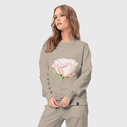 Костюм хлопковый женский Акварельная роза, цвет: миндальный — фото 2