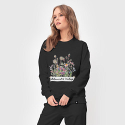 Костюм хлопковый женский Botanical & Vintage Ботаника Винтаж Цветы, цвет: черный — фото 2
