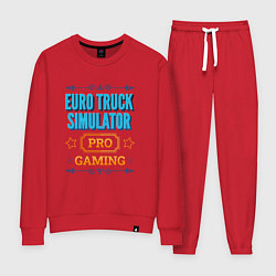 Костюм хлопковый женский Игра Euro Truck Simulator PRO Gaming, цвет: красный