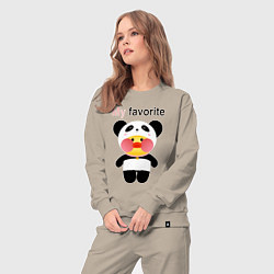 Костюм хлопковый женский LaLaFanFan Panda, цвет: миндальный — фото 2