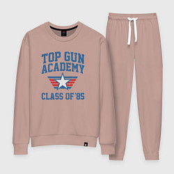 Костюм хлопковый женский TOP GUN Academy Class of 85, цвет: пыльно-розовый