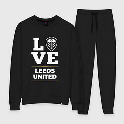 Костюм хлопковый женский Leeds United Love Classic, цвет: черный