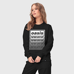 Костюм хлопковый женский Растворяющийся логотип OASIS, цвет: черный — фото 2