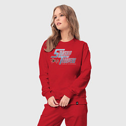 Костюм хлопковый женский Starship Troopers Лого с жуком, цвет: красный — фото 2