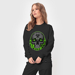 Костюм хлопковый женский SKULL TOXIC, цвет: черный — фото 2
