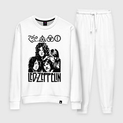 Костюм хлопковый женский Led Zeppelin Black, цвет: белый