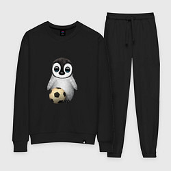 Костюм хлопковый женский Футбол - Пингвин, цвет: черный