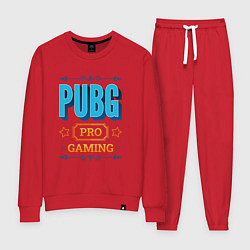 Костюм хлопковый женский Игра PUBG PRO Gaming, цвет: красный
