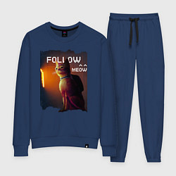 Костюм хлопковый женский STRAY FOLLOW MEOW, цвет: тёмно-синий