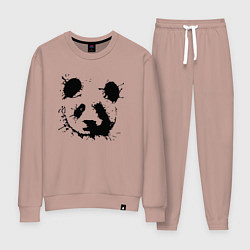 Костюм хлопковый женский Прикольный панда - клякса, цвет: пыльно-розовый