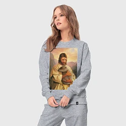 Костюм хлопковый женский Иисус и капибара, цвет: меланж — фото 2