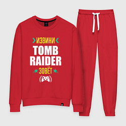 Костюм хлопковый женский Извини Tomb Raider зовет, цвет: красный