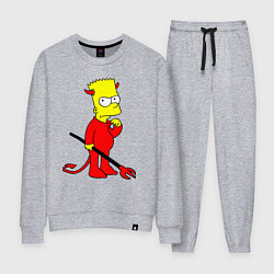 Костюм хлопковый женский Bart Simpson - devil, цвет: меланж